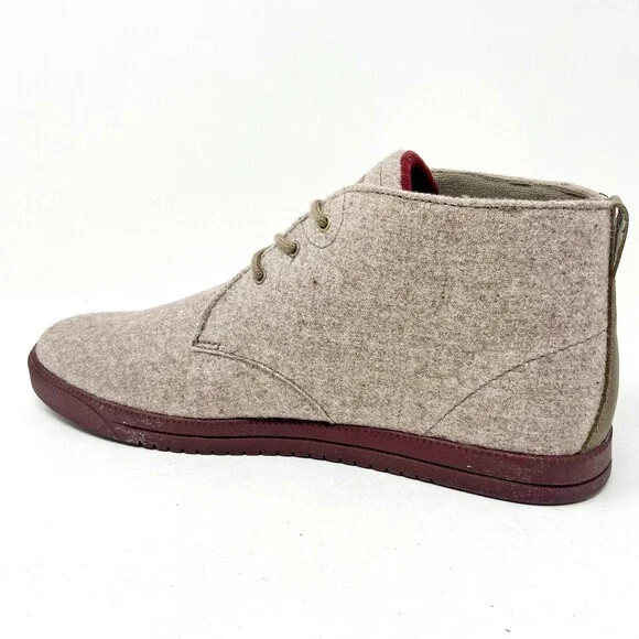 Clae Strayhorn Textile Sage Wool Oxblood Mens Casual Sneakers - Picture 3 of 10